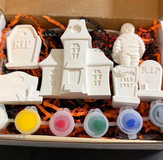 Mummy Graveyard Halloween Fall Paint Kit