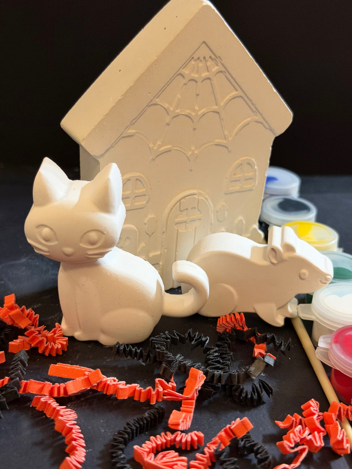 The Cat and The Rat Spooky House Halloween Fall Paint Kit