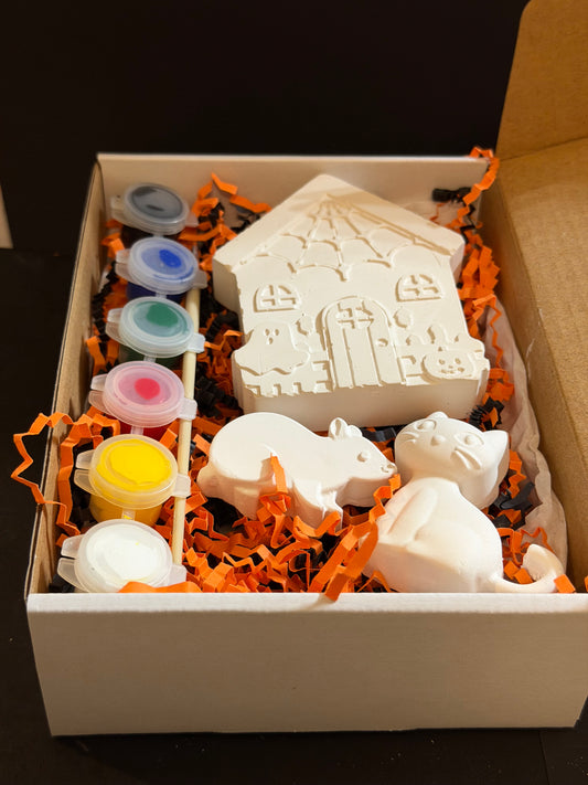 The Cat and The Rat Spooky House Halloween Fall Paint Kit